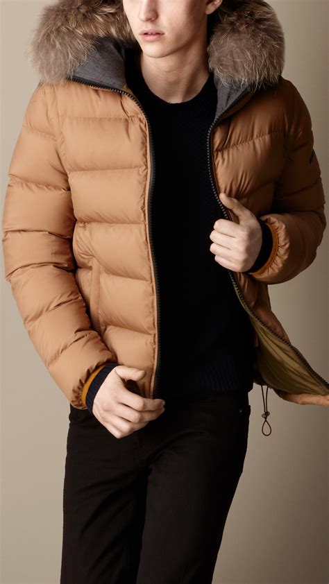 burberry down filled puffer coat with fur trim|burberry puffer coat men's.